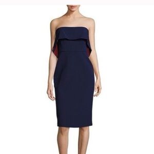 BCBGMaxAzria Dark Blue Strapless Dress